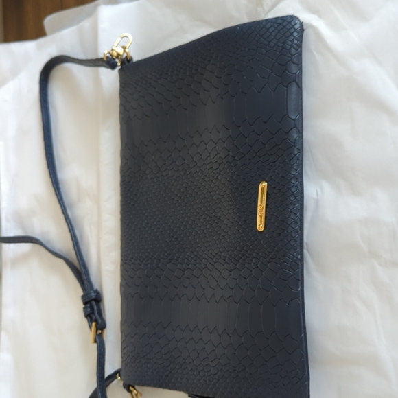 Gigi New York Embossed Python Fold Over Clutch - Picture 8 of 16